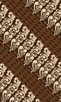 Abstract Indonesian traditional batik pattern fashion wallpaper vector