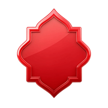 blank islamic Red shape text box transparent background png