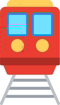 A red train with two windows on the side vector
