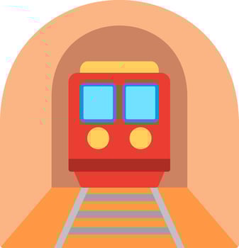 Tunnel Flat Illustration Icon Design vector