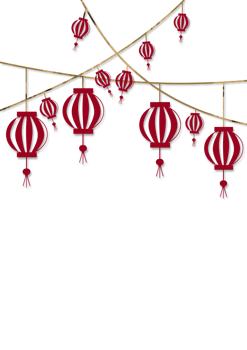 red Lanterns for Chinese New Year on Transparent background png
