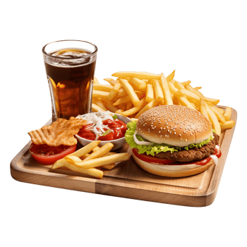 Gourmet Hamburger on a Transparent Background png