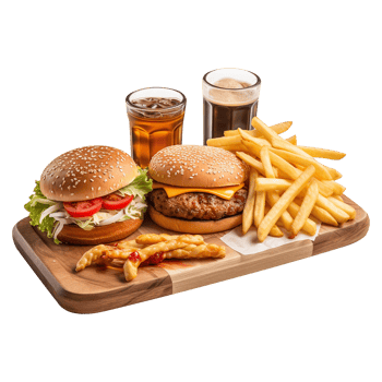 Mouthwatering Hamburger Displayed on a Wooden Surface png