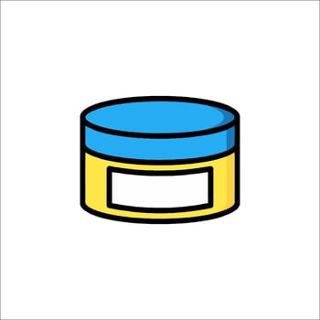 A jar of cream with a label on it vector