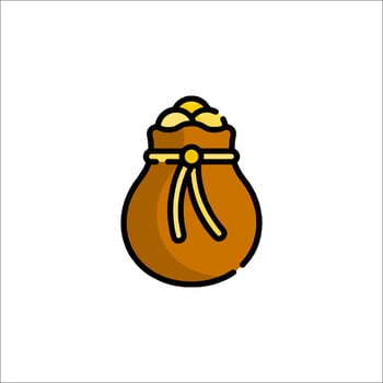 Golden bag icon illustration vector