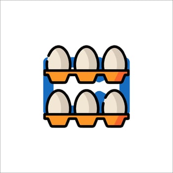Eggs in a carton icon vector