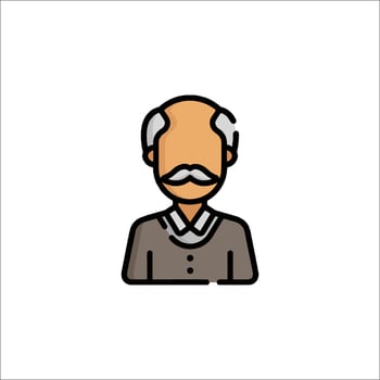 An old man with a mustache and a moustache icon vector