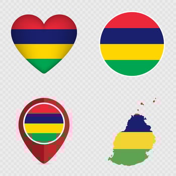 Mauritius Flag Icons Pack. illustration. vector