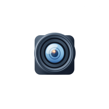 A modern camera lens illustration for creative projects and digital media. png