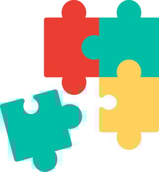 Puzzle Illustration Flat Design vector