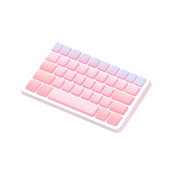 A stylish pink keyboard on a clean background for modern tech aesthetics. png