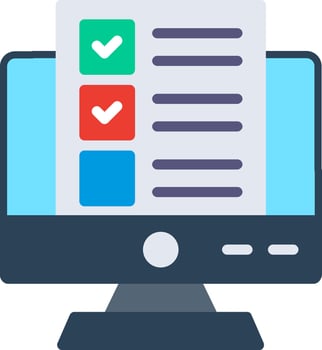 Online Two Color Test Flat Illustration Icon Design vector