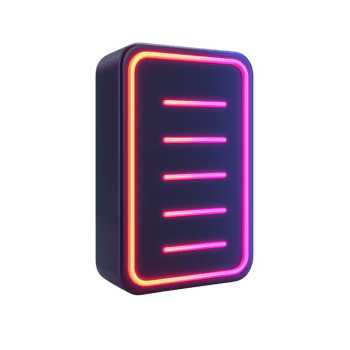 A vibrant neon battery symbolizing energy and technology with colorful lighting. png