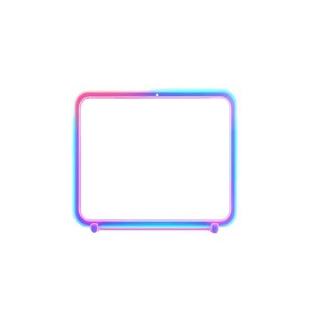 A vibrant neon light frame design for modern digital displays and creative projects. png