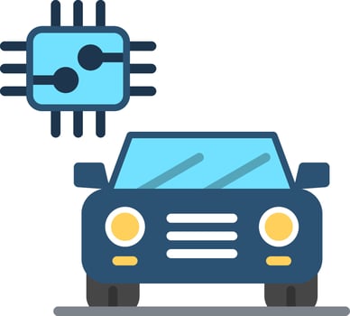 Smart Car Flat Illustration Icon Design vector