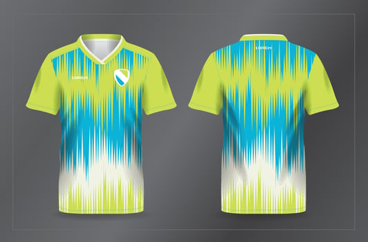 blue and green abstract sport jersey for football and soccer shirt template vector