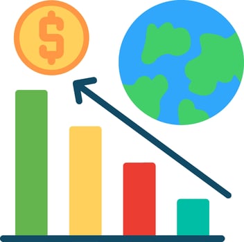 Global finance icon vector