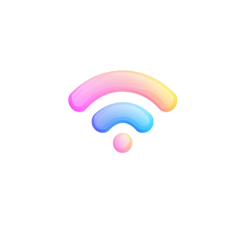 Stylized wifi symbol with a gradient, representing connectivity and modern communication. png