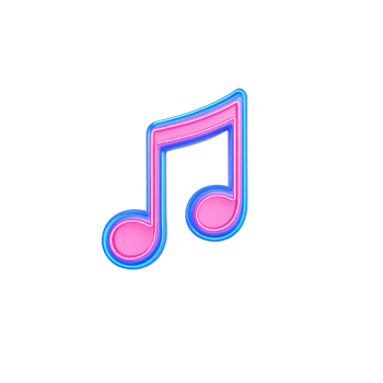 Vibrant music note symbolizing creativity and expression in art and culture. png