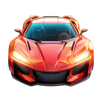 a red sports car on transparent background png