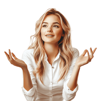 a woman in a white shirt is meditating png