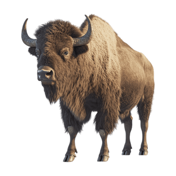 image of a bison on a transparent background png