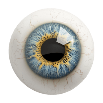 an eye with a blue and yellow iris png