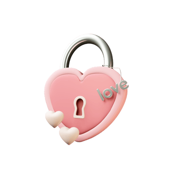 3d lock in the form of a heart with a hole for a key. Icon for the Day of All Lovers. Valentine's Day png