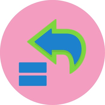 Backward Flat Circle Style Icon vector