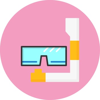 Snorkel Flat Circle Style Icon vector