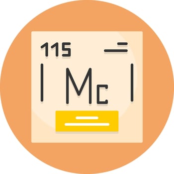 Moscovium Chemical Element Flat Circle Style Icon vector