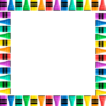 A square frame made of crayons png