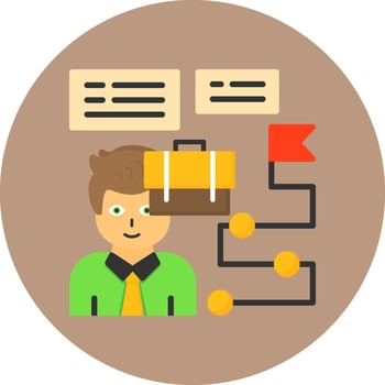 Career Path Flat Circle Style Icon vector