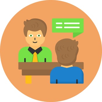 Interview Flat Circle Style Icon vector