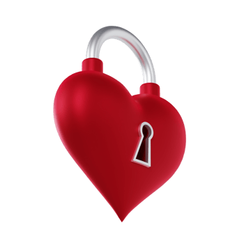Red Valentine Lock - Medium Low View at 45 Degrees png