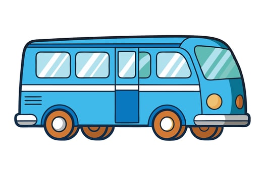 Colorful cartoon style bus icon featuring a cheerful design, perfect for transport related visuals or educational purposes vector