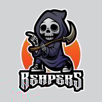 Cute grim reapers mascot t shirt illustration design vector