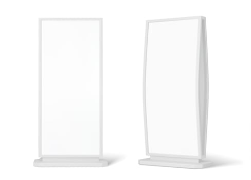 Realistic curved billboard stand display mockup vector