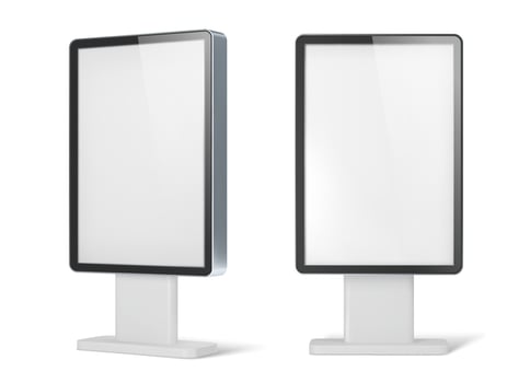 Realistic 3D light advertise display mockup vector
