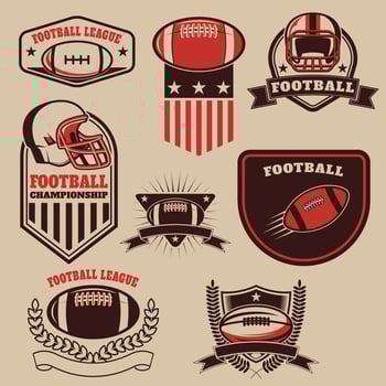 Set of the american football labels, emblems and design elements. Football icons. Football league. American football championship. design elements. vector