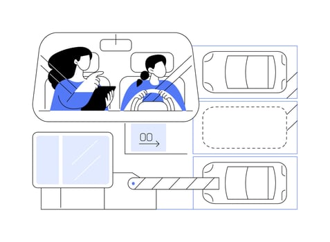 Searching for parking isolated cartoon illustrations. vector