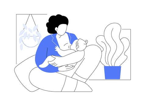 Breastfeeding isolated cartoon illustrations. vector