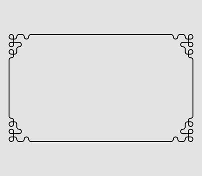 Simple horizontal rounded line pattern frame border vector