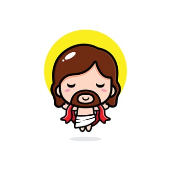 cute jesus ascension vector