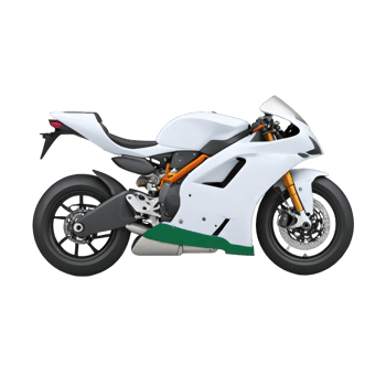 Sleek White Sports Motorcycle isolated on transparent background png
