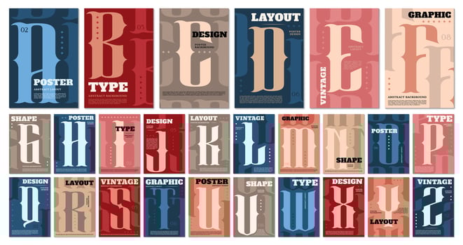 Vintage Western Wild West typography book covers vector