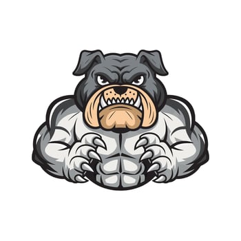 bulldog illustration pose muscular design logo vector