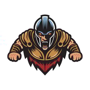 gladiator fierce design illustration logo on white background vector