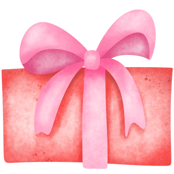 Red gift box with pink ribbon bow , valentine present png
