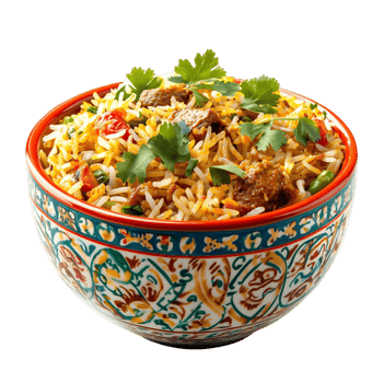 Spiced Biryani with Fragrant Herbs and Meat png